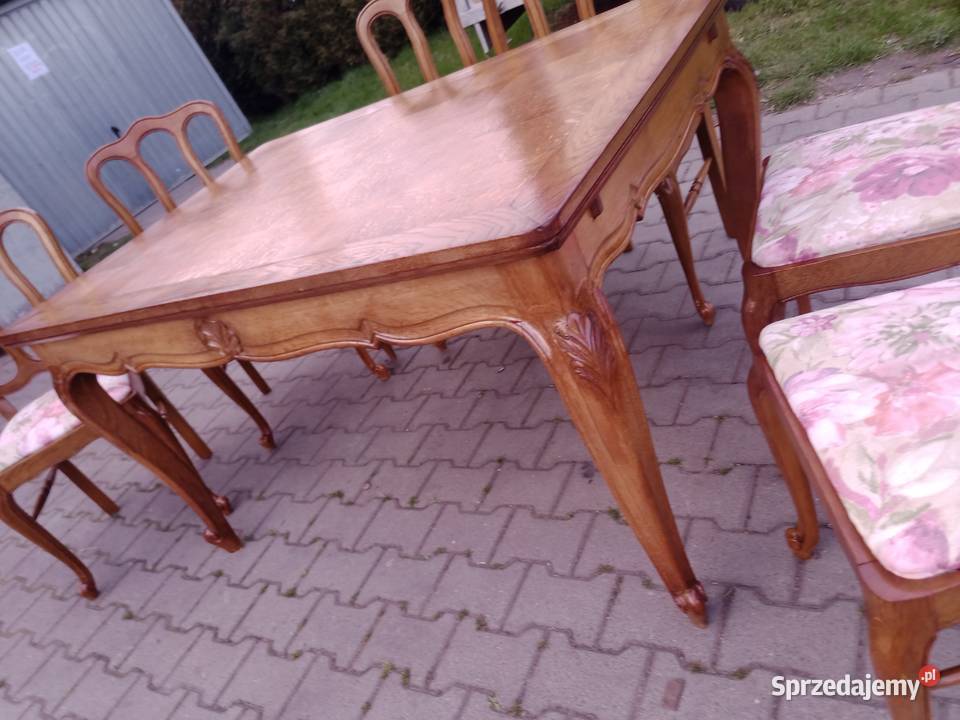 Komplet Stół i 6 krzeseł LUDWIK XVI Dąb sprzedam