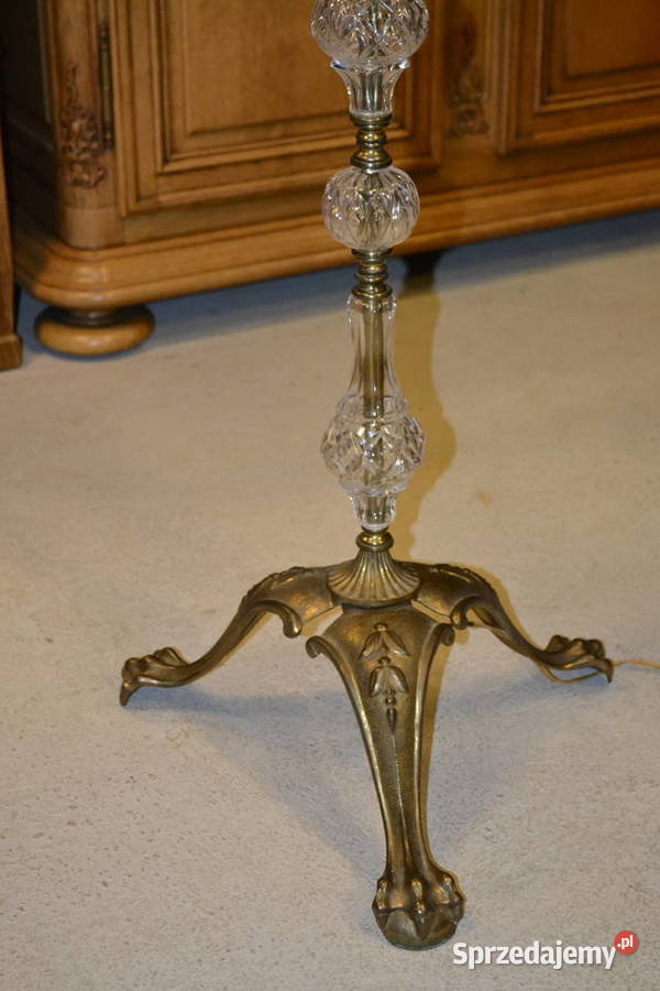 lampa stojąca z abażurem kryształ Będzin