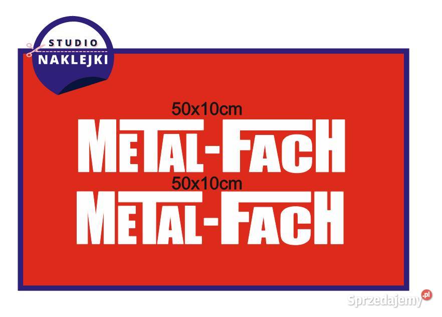 Naklejki METALFACH 50x10 Rozrzutnik Przyczepa Części i osprzęt rolniczy