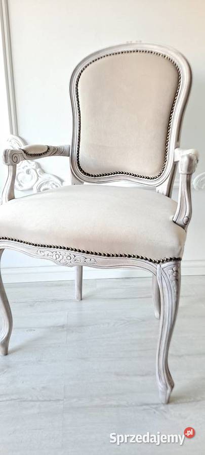 Stylowy patynowany fotel Ludwik Shabby Chic Szczecin sprzedam