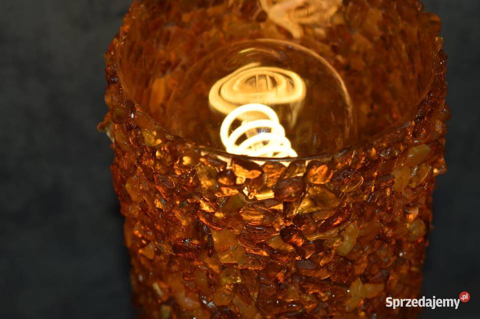 Ekskluzywne lampki stołowe nocne z bursztynem Gdańsk