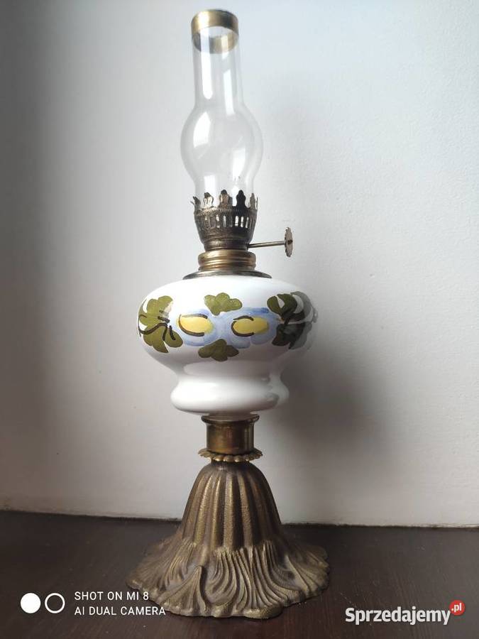 Stara niespotykana porcelanowa lampa naftowa 10 małopolskie Kraków