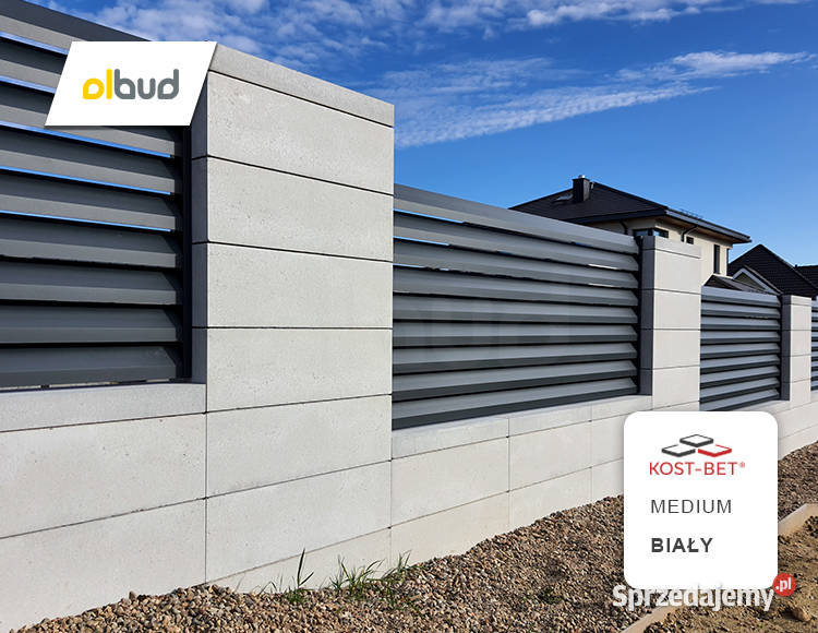 Bloczek ogrodzeniowy KOSTBET MEDIUM BIAŁY gładki pomorskie