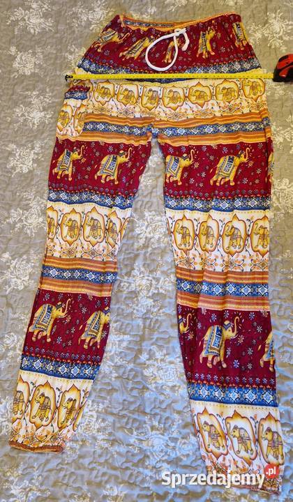 SPODNIE indyjskie damskie L4012 letnie bawełna kolorowy