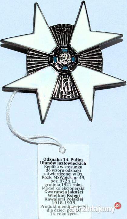 Odznaka 14 Pułk Ułanów Jazłowieckich 1 II RP Militaria Warszawa sprzedam