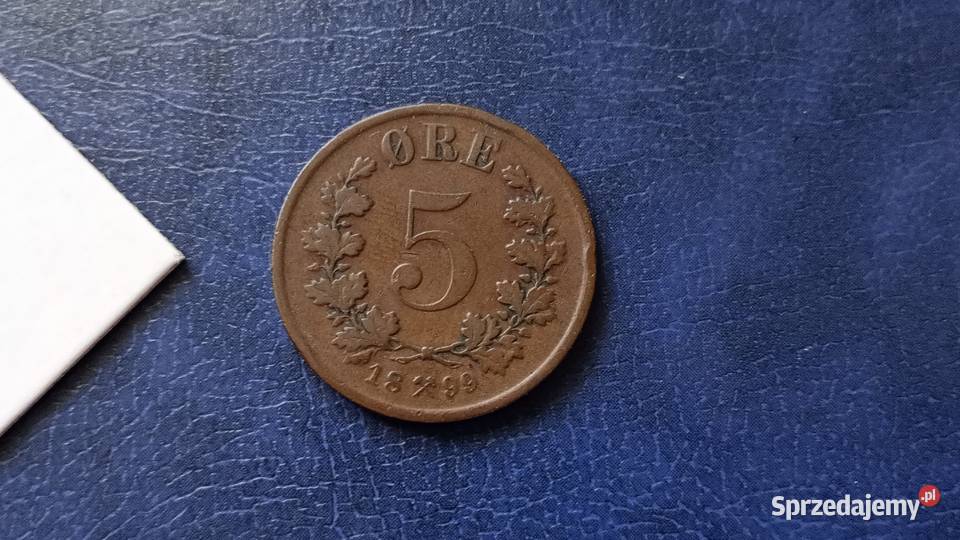 Stare monety 5 ore 1899 Norwegia