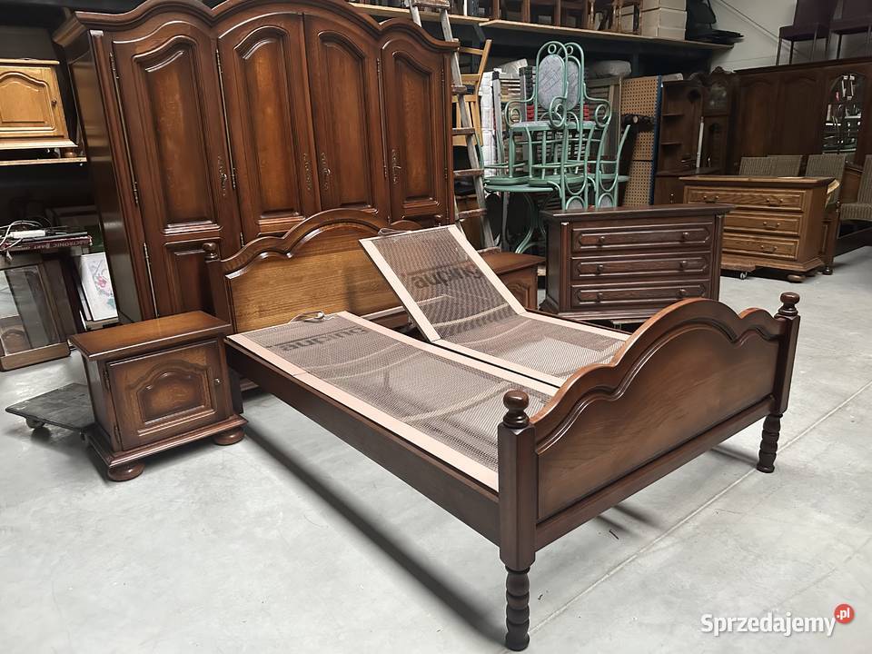 Dębowa sypialnia łóżko 140 szafa 210 szafki wielkopolskie Sławoszewek