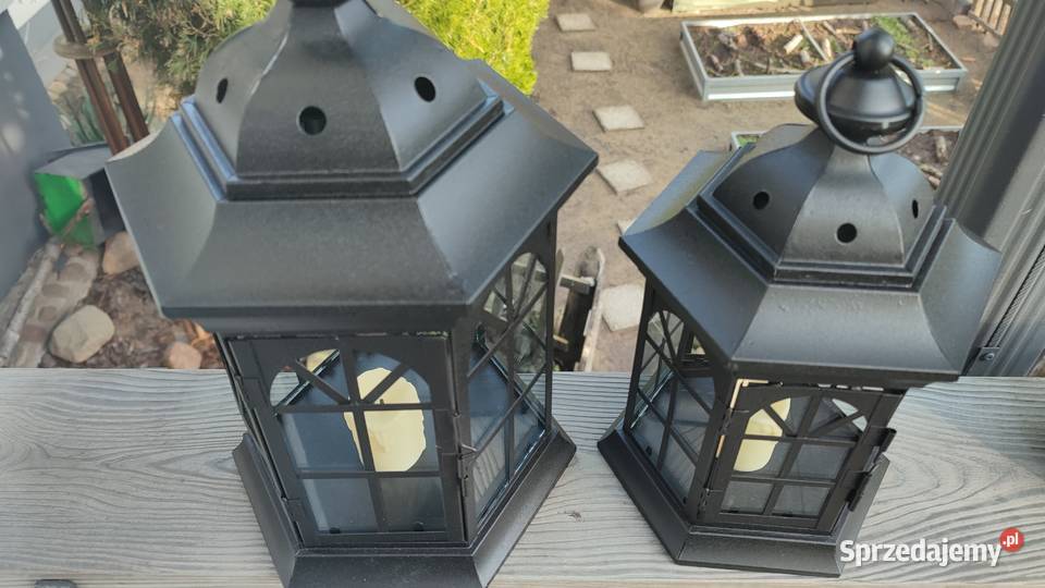 Lampiony metalowe szklone świeczniki ledowe kpl2 Lampiony i latarnie kujawsko-pomorskie Bydgoszcz