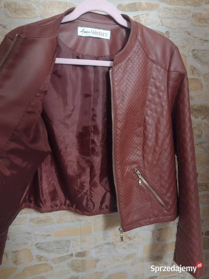 42XL Francuska skórzana kurtka ramoneska NOWA Bez wzoru