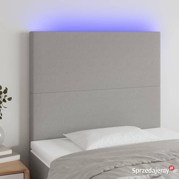 Zagłówek do łóżka z LED jasnoszary 80x5x118128 Ramy i stelaże Warszawa