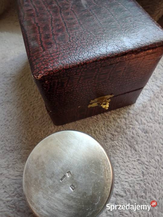 France stary kubek platerowany srebrem wielkopolskie Gniezno