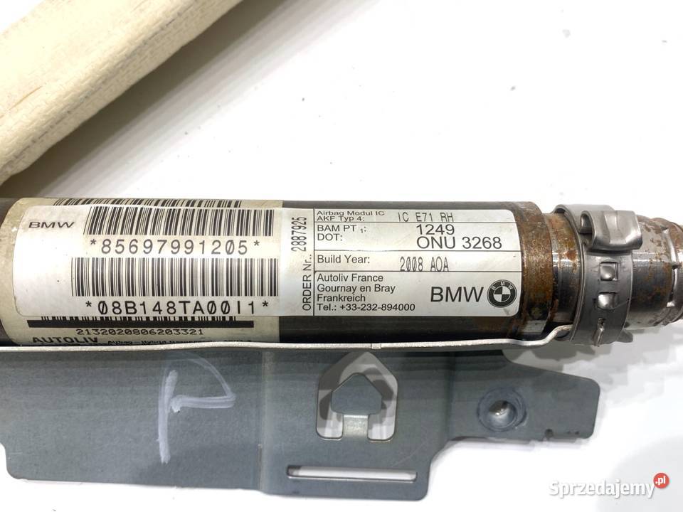 KURTYNA POWIETRZNA PRAWY BMW E71 SUV 0714 AIRBAG osobowe