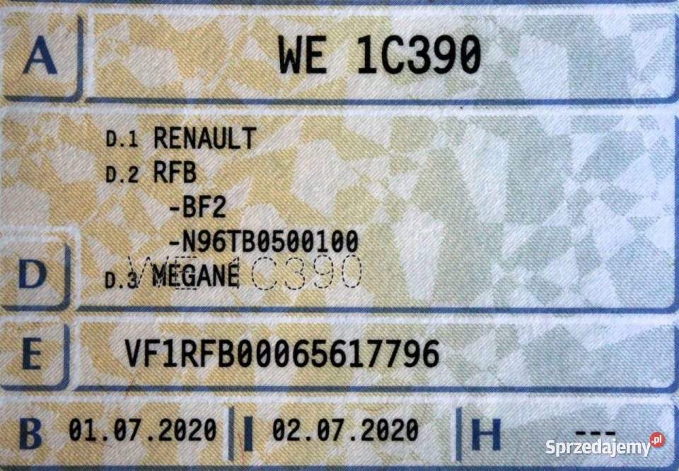 Renault Megane Business SalonPL FV23 13Tce 115 lakier metallic mazowieckie Sokołów