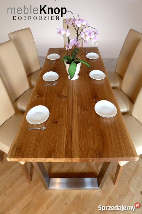 Drewniany stół z metalowymi nogami na wymiar Stoły, krzesła, biurka Gliwice sprzedam