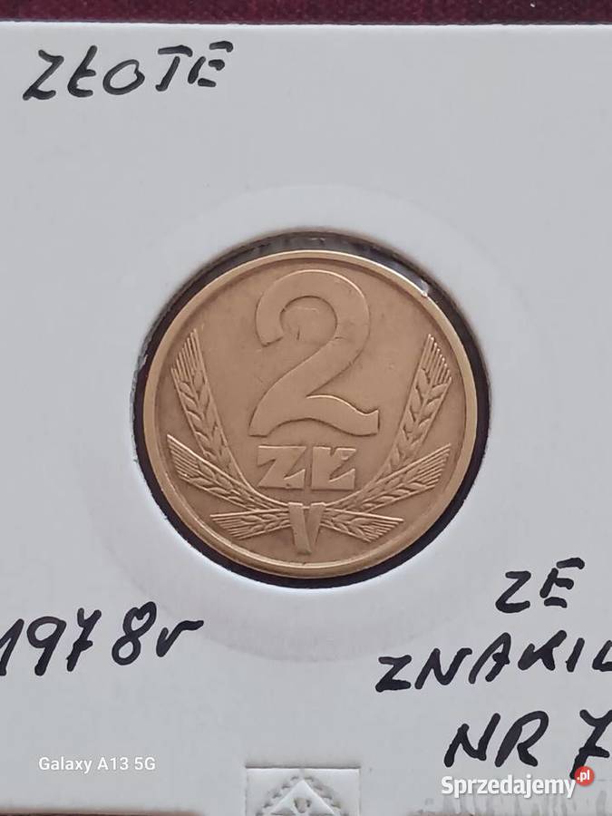 2 złote 1978 r ze znakiem mennicy 7 najniższy Antyki, Sztuka, Kolekcje Konin