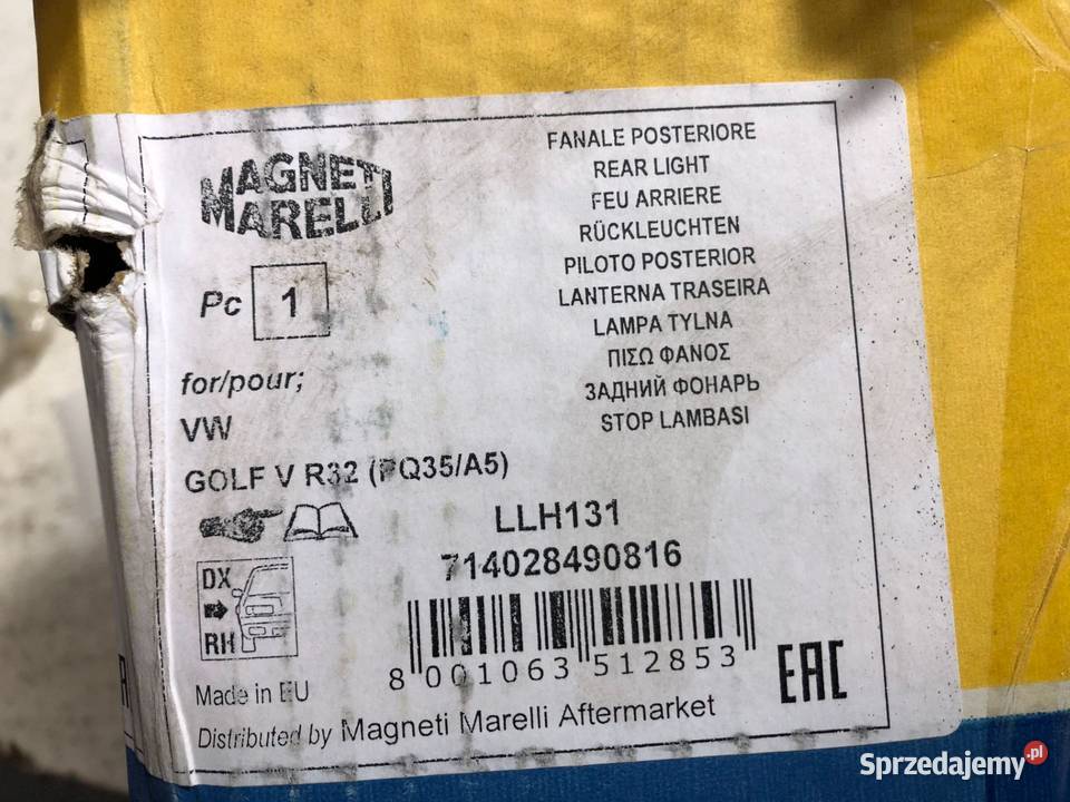 Vw Golf V GTI R32 Lampa tył tylna prawa Skarżysko-Kamienna