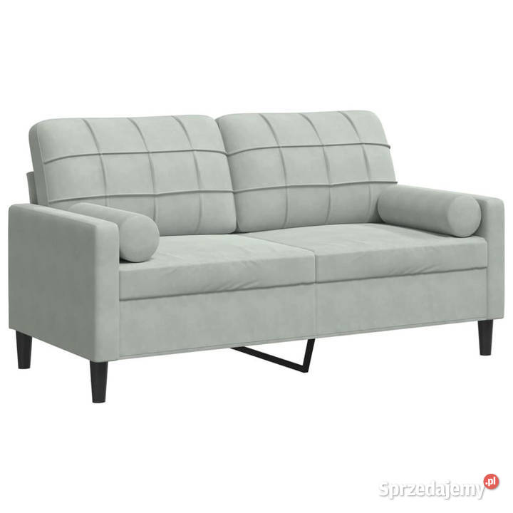 2osobowa sofa z poduszkami jasnoszara 140 Warszawa