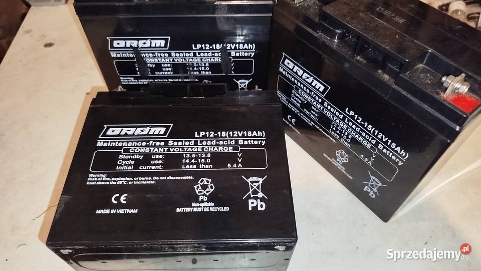 Sprzedam trzy akumulatory