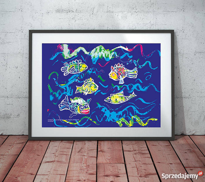 21x30 plakat do pokoju dziecka Rybki Katowice