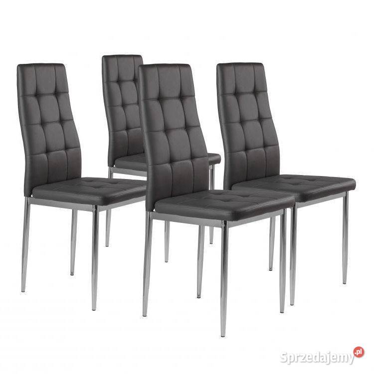 Zestaw 4 krzeseł do salonu jadalni pikowane Bielsk Podlaski