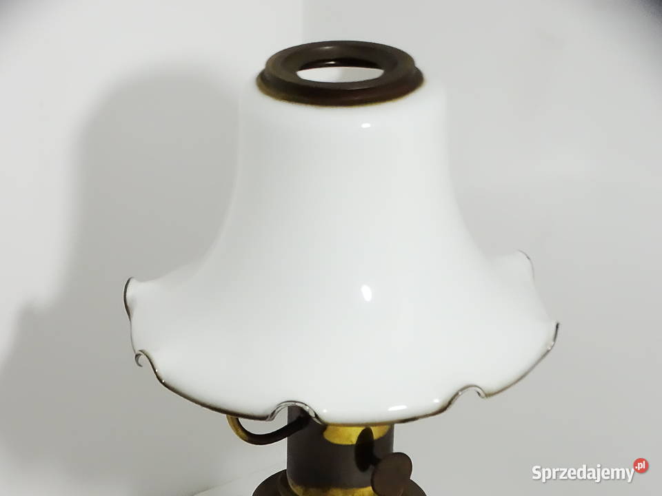 Lampa stołowa vintageretro z kloszem szklanym 40 lubelskie Biłgoraj