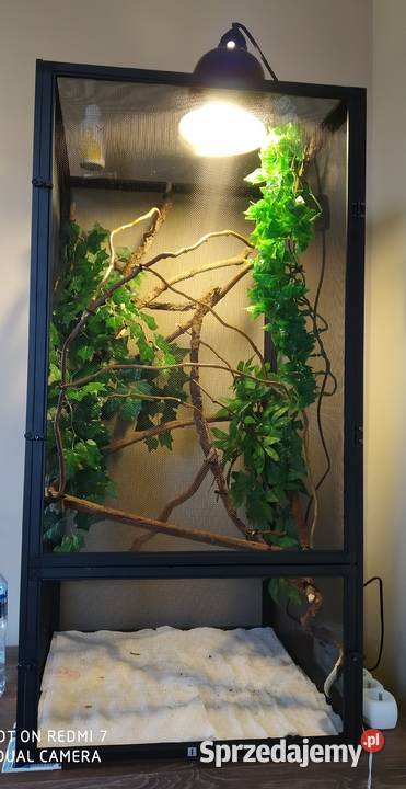 Terrarium siatkowe 46x46x92 wystrój świetlówka Góra Kalwaria