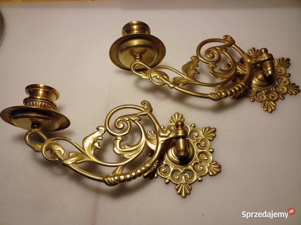 Komlet dwóch pięknych świeczników do pianina wielkopolskie Poznań