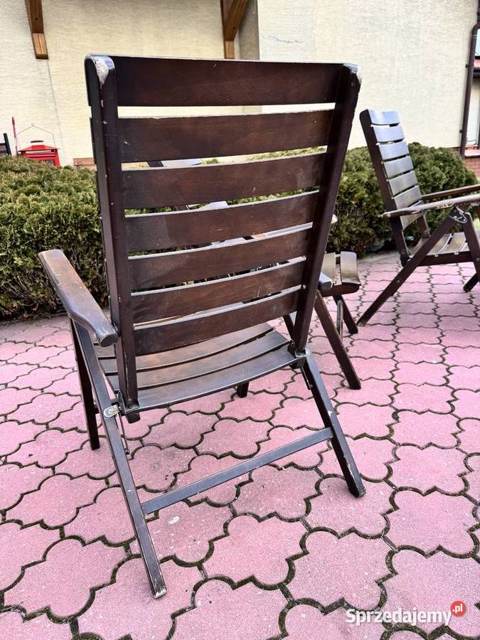 Leżak ogrodowy drewniany brązowy regulowany Garwolin