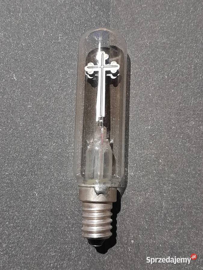 Stara ozdobna żarówka krzyż dewocjonalia zabytek śląskie Dąbrowa Górnicza