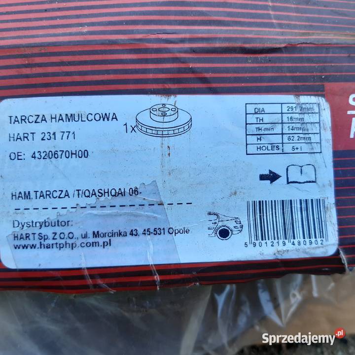 tarcze 602624 NISSAN QASHQAI 7osob KOLEOS Dębno