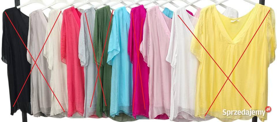 Bluzka elegancka V jedwab UNI SLIM SIZE XXSXS SM krótki Warszawa