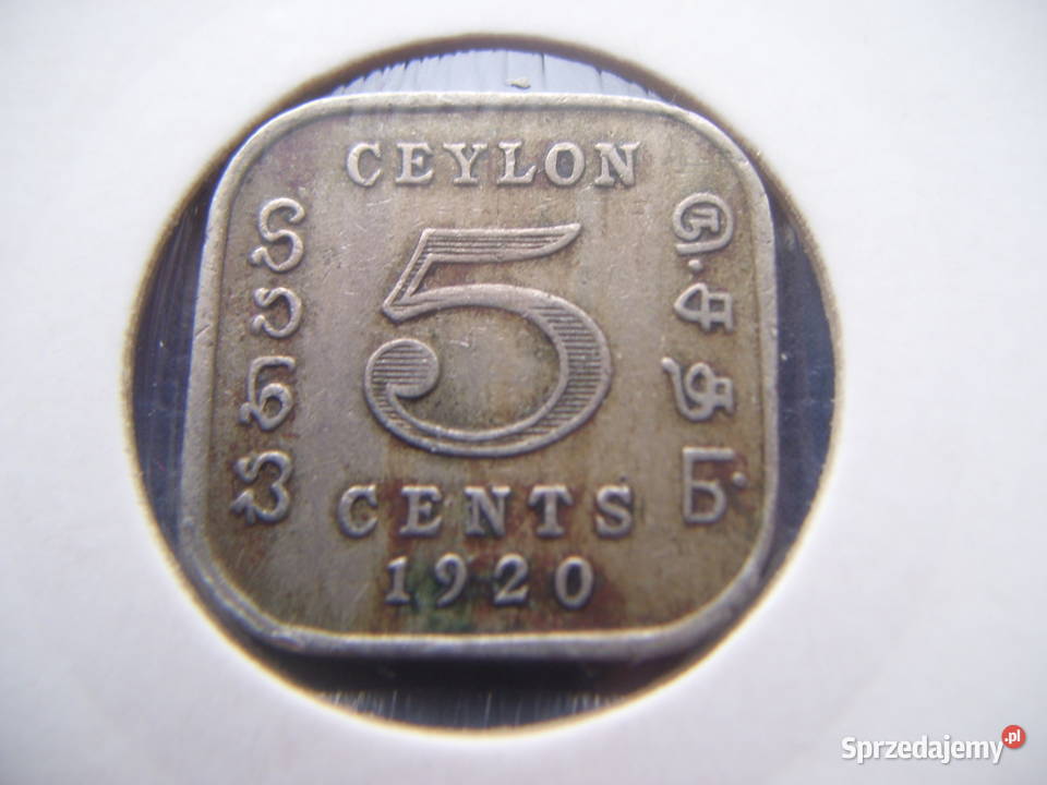 Stare monety 5 cent 1920 Cejlon Lesko