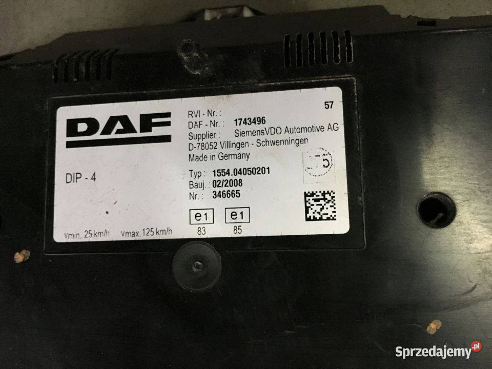 Zegary Licznik DAF XF CF 1743496 Typ Maszewo sprzedam
