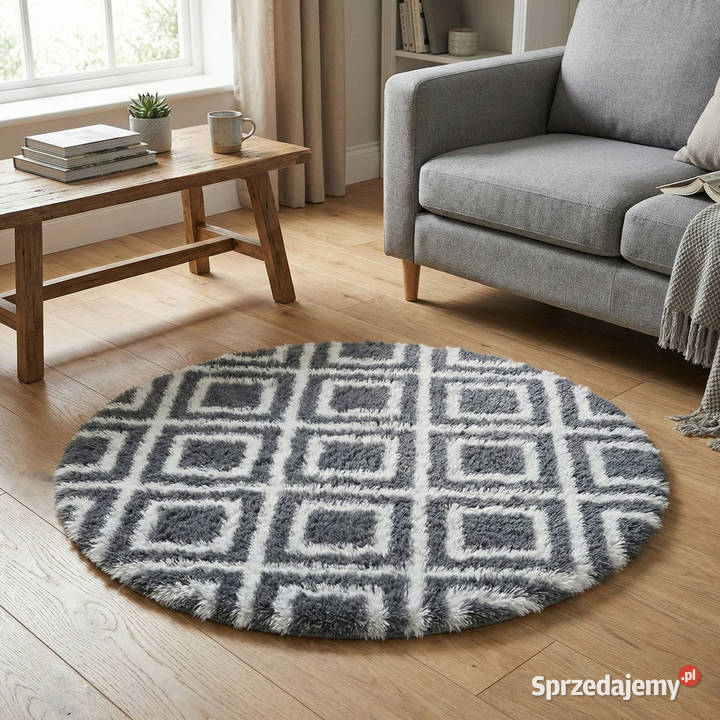 Dywan okrągły do salonu shaggy DECOR Opole