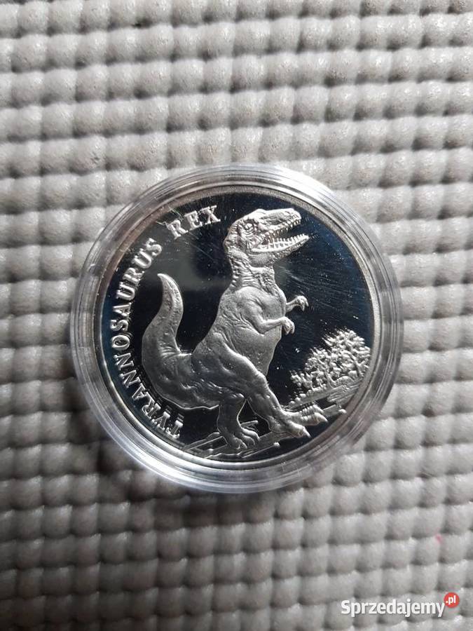 Srebrny numizmat Tyrannosaurus Rex wielkopolskie Poznań