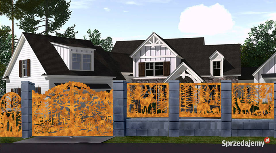 Brama skrzydłowa Brama przesuwna panele metalowe przesuwna Poznań