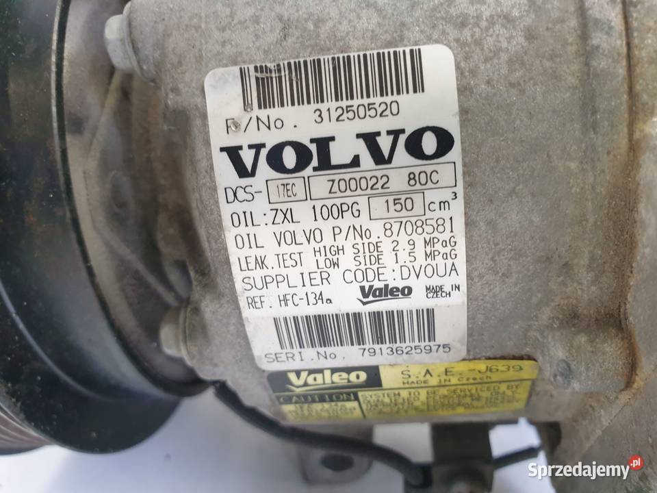SPRĘŻARKA KLIMATYZACJI Volvo S80 II V70 III 30 Chełm