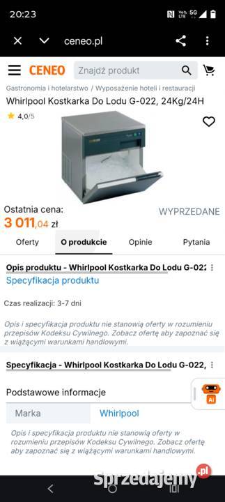 Kostkarka Whirlpool k20 łódzkie Łódź
