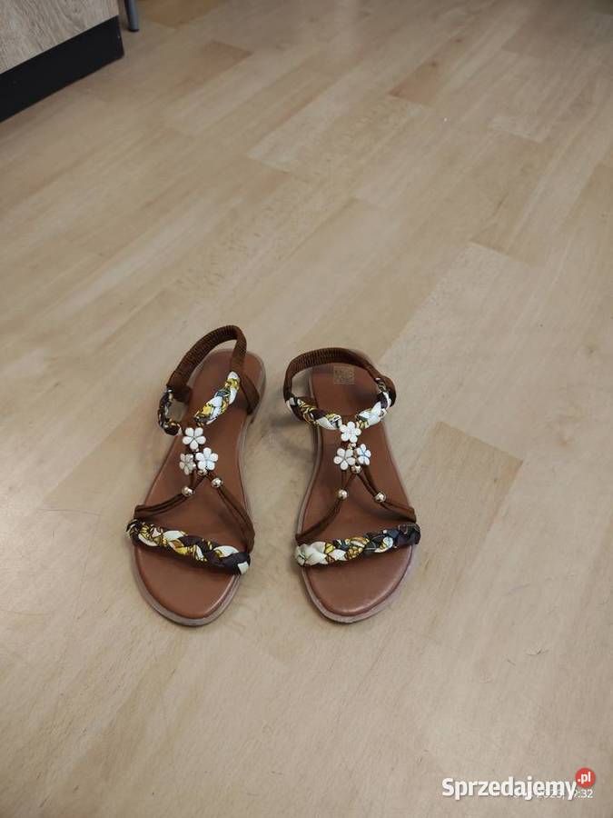 Sandały sandałki damski w stylu Boho z kwiatkami zachodniopomorskie Szczecin sprzedam