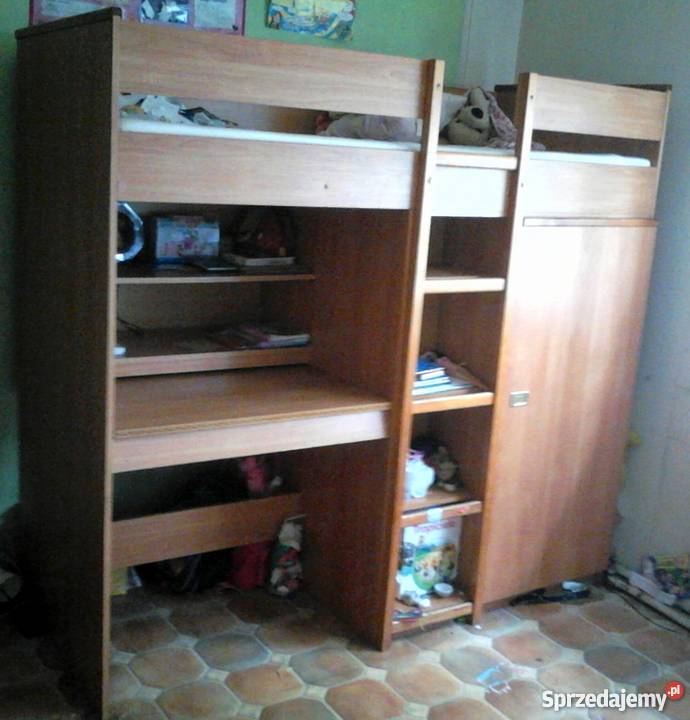 Łóżko piętrowe z biurkiem i szafą Łódź