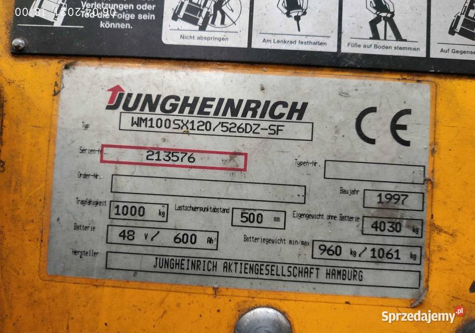 Wózek Regałowy specjalistyczny Jungheinrich Laryszów