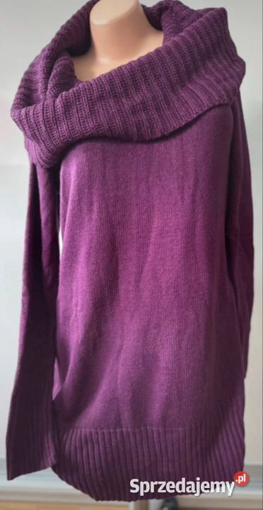 Sweter HM fioletowy z szerokim golfem Rozmiar 40(L) Swetry i golfy