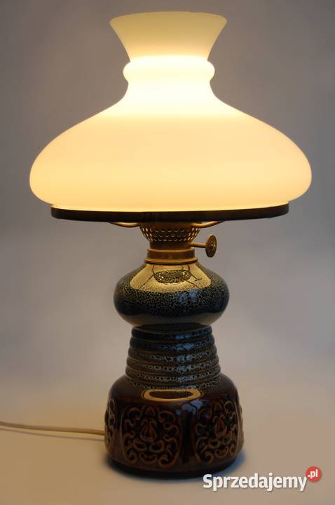 Lampa stołowa ceramiczna Polmo Wałbrzych PRL Lublin