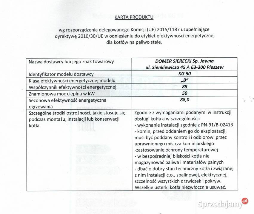 Piec 50kw 500m2 Ecodesign 5 klasa kocioł z Piece i kominki Lidzbark Warmiński