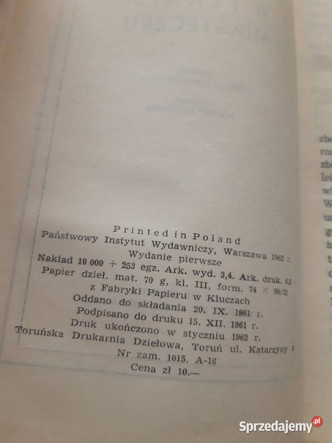 W pewnym miasteczku Tomasz Hardy 1962 śląskie sprzedam