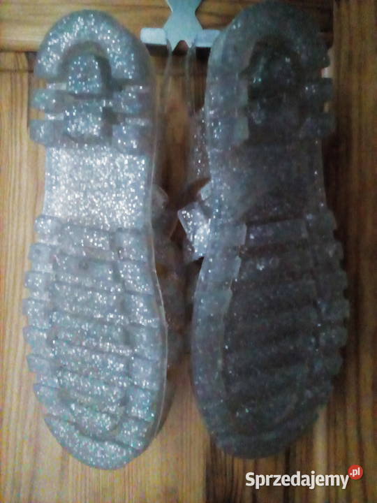 sandały Juju płaskie buty z brokatowej gumy made Kraków