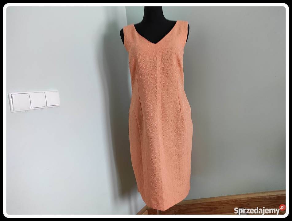 QUIOSQUE Pastelowa morelowa sukienka 42 XL Płock