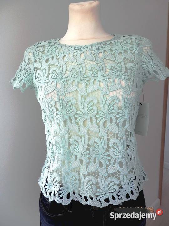 Bluzka Zara Ażurowa Koronkowa Modne Plecy Nowa z Bluzki i koszule Łomża