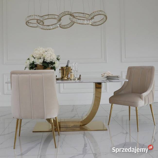Stół glamour złoty ekskluzywny do jadalni w mazowieckie sprzedam