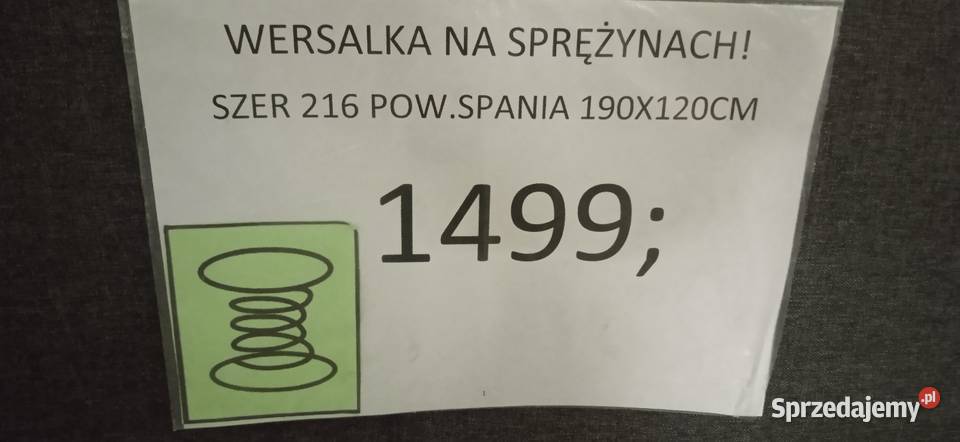 WERSALKA NA SPRĘŻYNACH tkanina kujawsko-pomorskie Toruń